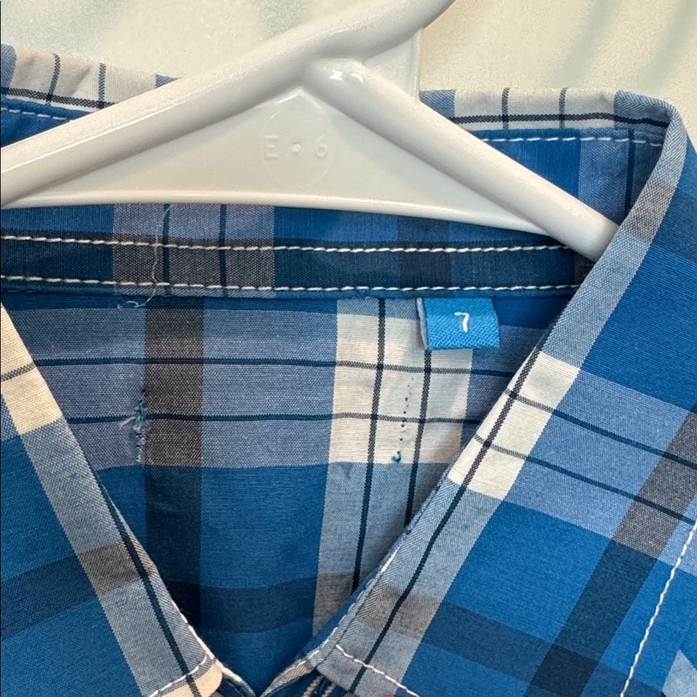 Cheer Boy Classic Blue Plaid pearl snap Shirt - Picture 3 of 5